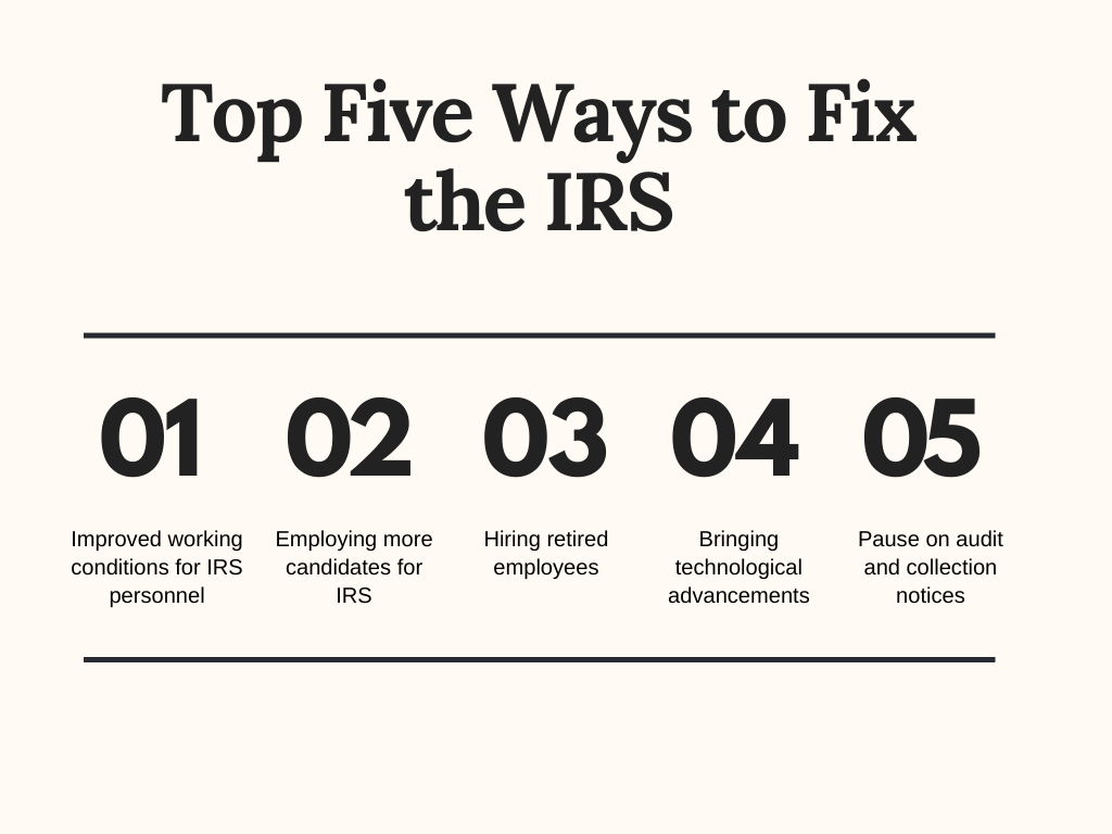 Top five ways to fix the IRS